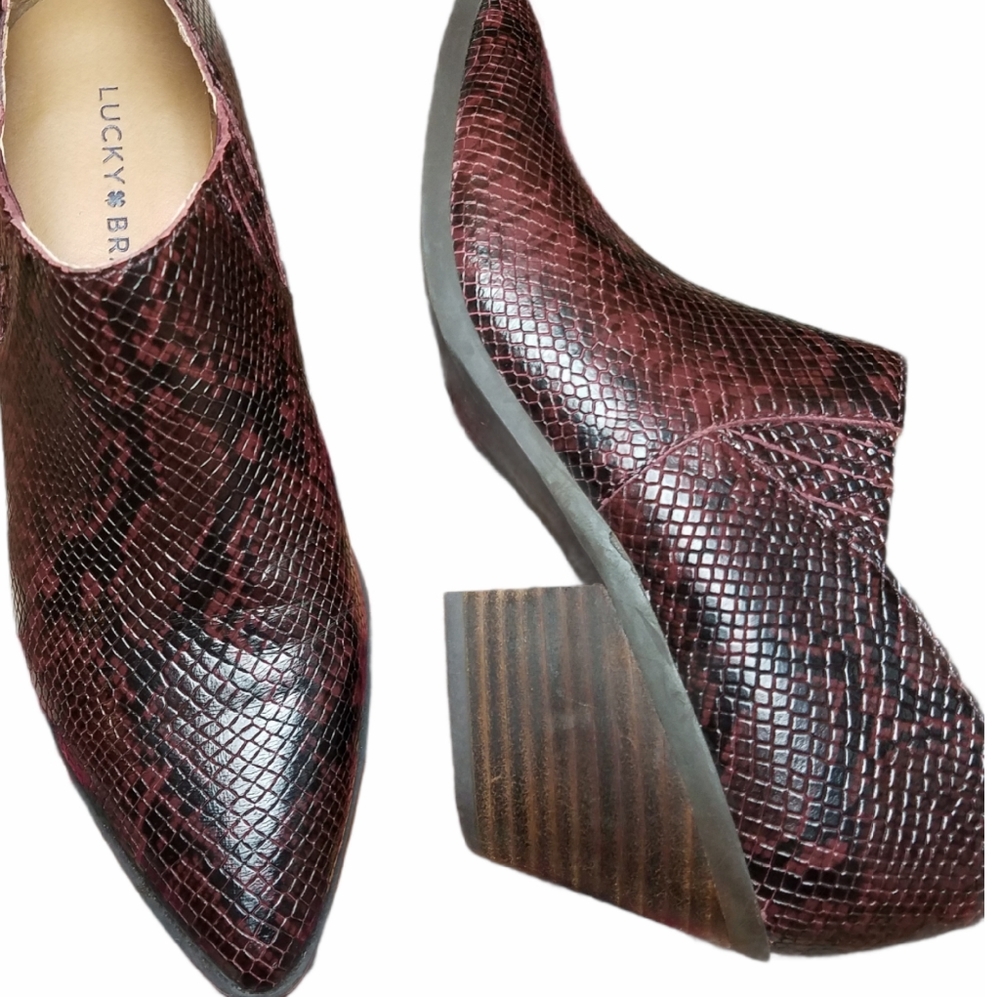Lucky Brand Tabea Snake Print Ankle Booties